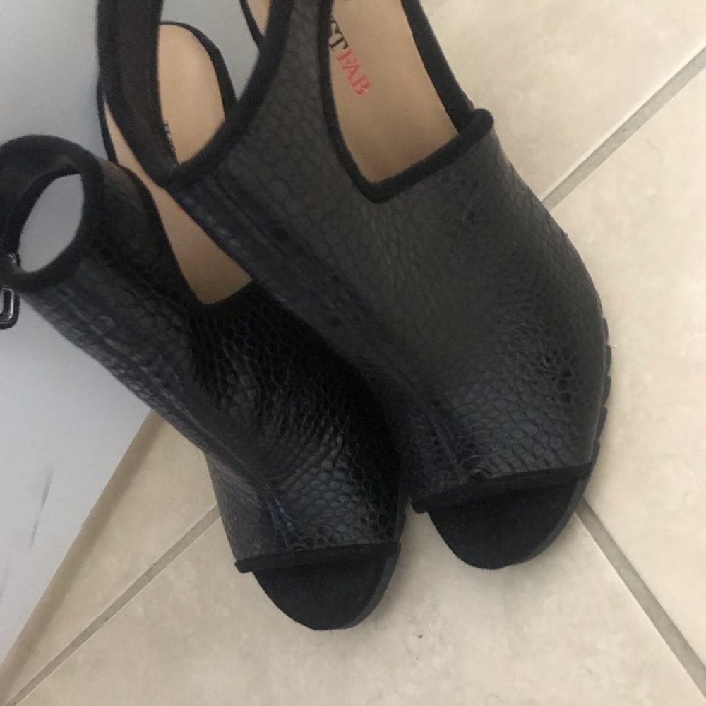 Just Fab Black leather heels